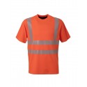 T-shirt da lavoro unisex mezza manica alta visibiltà giallo e arancio - Rossini