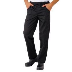 Pantalone cuoco unisex nero linea extra large con elastico in vita - Isacco