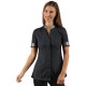 Casacca da lavoro donna manica corta Hibiscus nera o bianca 100% poliestere bohème per estetiste - parrucchiere- Isacco