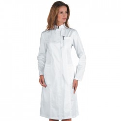 Camice donna Ponza manica lunga bianco 100% cotone - Isacco
