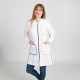 Casacca/Camice da lavoro donna bianco con profili colorati per educatrici/infermiere - Garys
