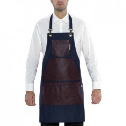 Grembiule da lavoro unisex Gauguin blu in tessuto impermeabile per camerieri, baristi - Giblor's