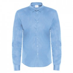 Camicia da lavoro uomo Peter azzurra con collo classico e polsino regolabile per camerieri - baristi - Giblor's
