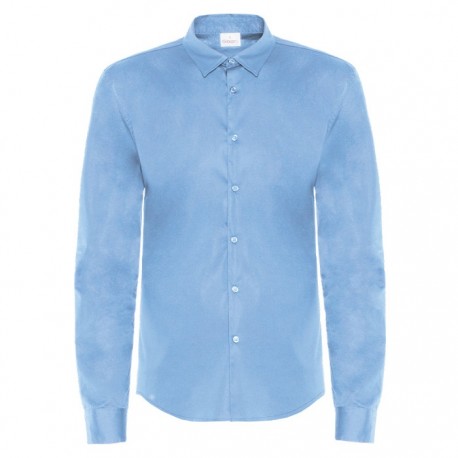 Camicia da lavoro uomo Peter azzurra con collo classico e polsino regolabile per camerieri - baristi - Giblor's