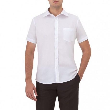 Camicia da lavoro uomo bianca manica corta Prince con collo classico per camerieri, baristi - Giblor's