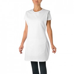 Casacca/poncho da lavoro donna Tulipano bianco con tasca anteriore per estetiste, infermiere - Giblor's
