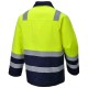 Giacca da lavoro uomo ignifuga Modaflame Hi-Vis giallo/blu alta visibilità per benzinai, pompieri - Portwest