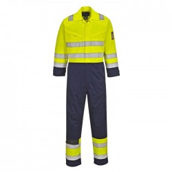 Tuta da lavoro uomo ignifuga Modaflame Hi-Vis giallo/blu alta visibilità per benzinai, pompieri - Portwest
