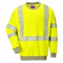 Felpa da lavoro uomo HI-vis antistatica ed ingnifuga con polsino a costine ignifugo - Portwest