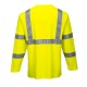 T-shirt da lavoro uomo maniche lunghe Hi-vis girocollo con banda ignifuga - Portwest