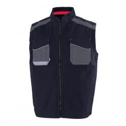 Gilet da lavoro uomo Ultraflex grigio/blu con collo alla coreana per impantisti/operai - Rossini