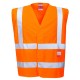 Gilet da lavoro Hi-vis ignifugo con banda riflettente ignifuga cucita Premium - Portwest