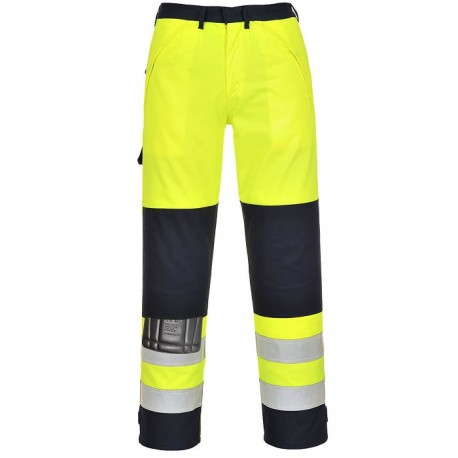 Pantalone da lavoro uomo Hi-vis multi norma alta visibilità giallo/blu per benziani, pompieri - Portwest