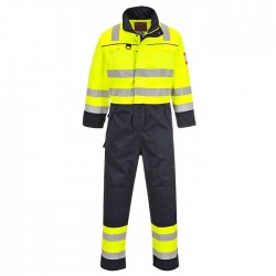 Tuta da lavoro uomo ignifuga Hi-Vis Multi norma giallo/blu alta visibilità per benzinai, pompieri - Portwest