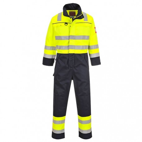 Tuta da lavoro uomo ignifuga Hi-Vis Multi norma giallo/blu alta visibilità per benzinai, pompieri - Portwest