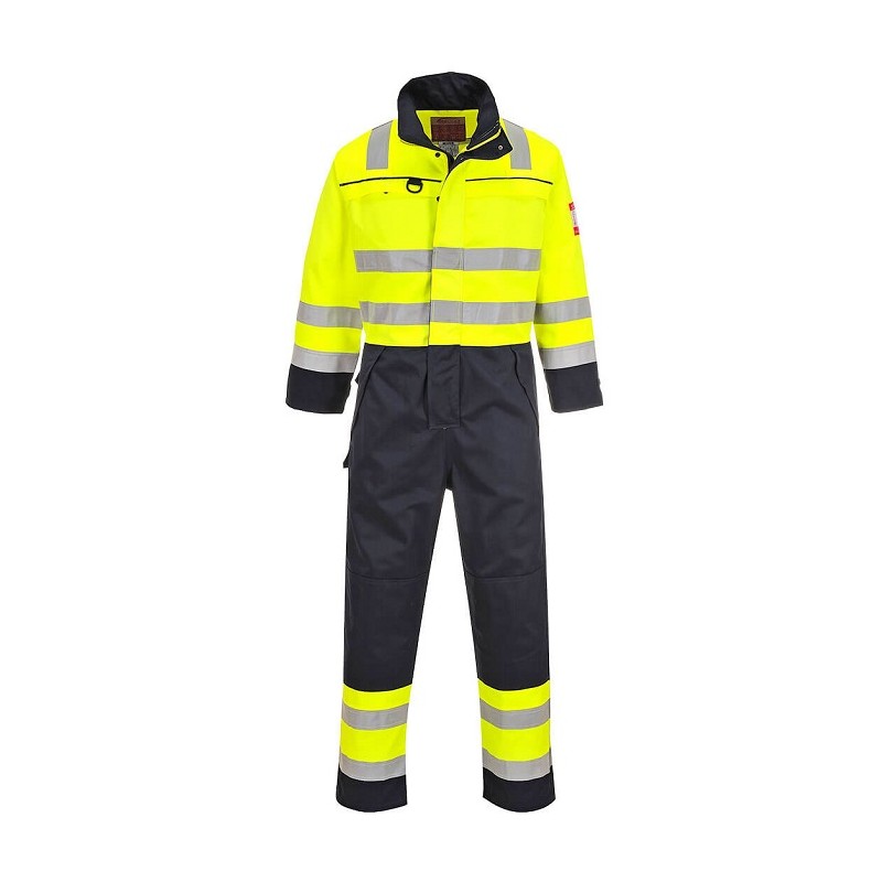 Tuta da lavoro uomo ignifuga Hi-Vis Multi norma giallo/blu alta