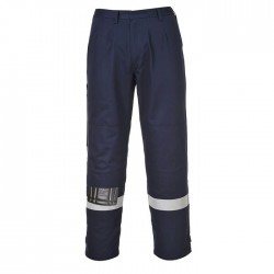 Pantalone da lavoro Plus Bizflame con mezza vita elasticizzata per benzinai, pompieri - Portwest