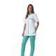 Casacca da lavoro donna Ellie con manica corta e zip bianco/bicolore per settore sanitario - Siggi