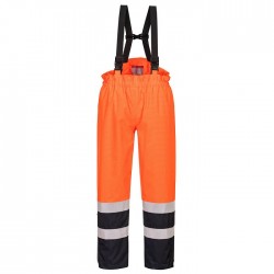Pantaloni da lavoro Bizflame Rain multinorma Hi-vis con zip alle caviglie per benzinai, pompieri - Portwest