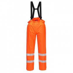 Pantalone da lavoro Bizflame Rain con fodera ignifuga multinorma Hi-vis per benzinai, pompieri - Portwest