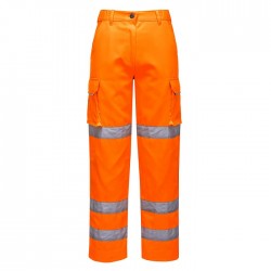 Pantalone da lavoro donna Hi-vis con elastico in vita per benzinai, pompieri - Portwest