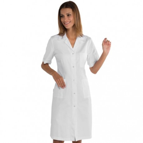 Camice donna manica corta EXTRA LIGHT con bottoni a pressione per estetiste, farmaciste - Isacco