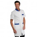 Camice uomo Dover manica corta bianco con profilo colorato - Isacco