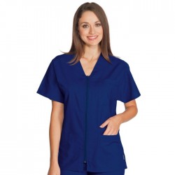 Casacca da lavoro Milano unisex manica corta in vari colori con cerniera per odontoiatri, fisioterapisti - Isacco