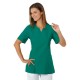Casacca da lavoro donna Tiffany manica corta e scollo v verde/azzurro per estetiste - massaggiatrici - infermiere - Isacco