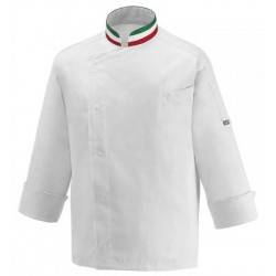 Giacca da lavoro cuoco unisex Nations manica lunga e bottoni a pressione - Egochef