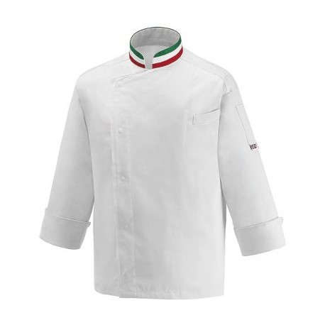 Giacca da lavoro cuoco unisex Nations manica lunga e bottoni a pressione - Egochef