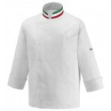 Giacca da lavoro cuoco unisex Nations manica lunga e bottoni a pressione - Egochef
