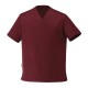 Casacca da lavoro unisex Leonardo bordeaux con spacchetti laterali per infermieri, estetiste, dentisti - Egochef