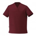 Casacca da lavoro unisex Leonardo bordeaux con spacchetti laterali per infermieri, estetiste, dentisti - Egochef
