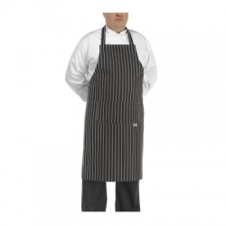 Grembiule da lavoro cuoco Big Apron gessato/grigio con pettorina - Egochef