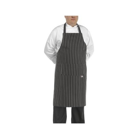 Grembiule da lavoro cuoco Big Apron gessato/grigio con pettorina - Egochef