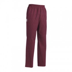 Pantalone da lavoro unisex Wine con elastico in vita per chef, pizzaiolo, cake designer - Egochef