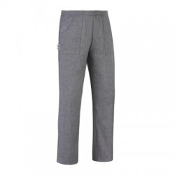 Pantalone cuoco unisex con elastico e tasche Grey mix/Grey stripe - Egochef