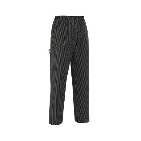 Pantalone da lavoro unisex gessato con elastico in vita per chef, pizzaiolo, cake designer - Egochef