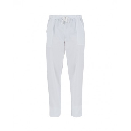 Pantalone da lavoro unisex bianco Pitagora con coulisse per oss-infermieri - Giblor's