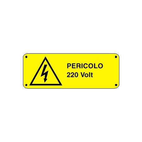 Cartello pericolo 220 volt