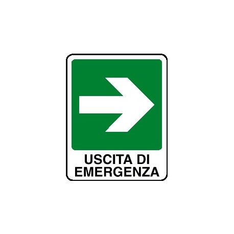 Cartello uscita di emergenza verso destra 250x310