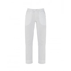 Pantalone da lavoro donna Cameron bianco o nero con elastico per estetiste/parrucchiere - Giblor's