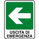 Cartello uscita di emergenza verso sinistra 250x310