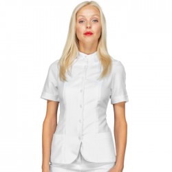 Blusa/Giacca da lavoro donna Bali bianca o nera manica corta per sala-bar - Isacco