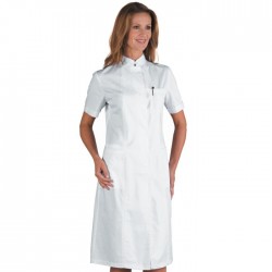 Camice donna Ponza manica corta bianco 100% cotone - Isacco