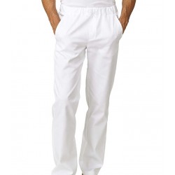 Pantalone Josh da lavoro uomo bianco con elastico in vita per cuochi - Siggi Horeca
