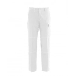 Pantalone da lavoro unisex SerioPlus Light estivo bianco in cotone leggero antistrappo - Rossini